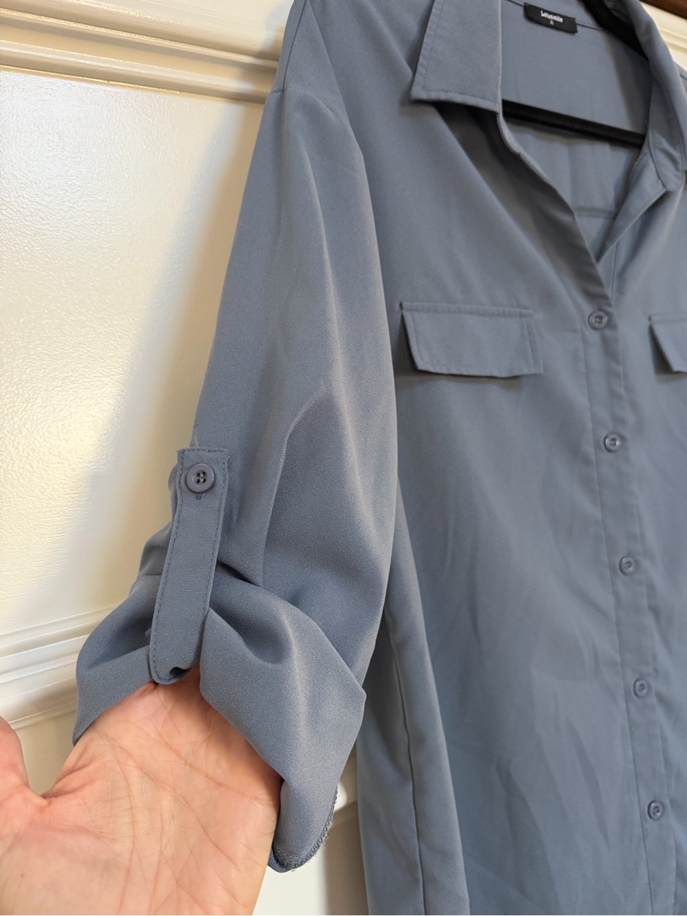 Slate Blue/Gray Button-Down women’s Shirt never worn - Picture 2 of 4
